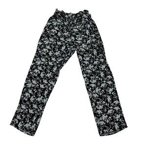 Xhilaration Women's Size XS Wide Legged Pants Elastic Waist Floral Print Tie